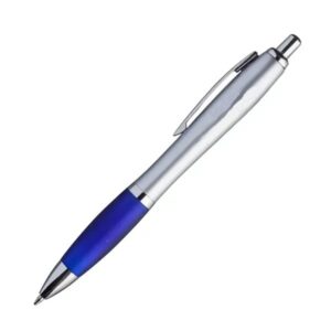 Bolígrafos Plásticos Bremen Metal - Grip Azul / Tinta Azul